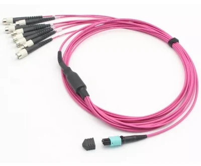 Cavi patch in fibra ottica da 12 fili femmina/femmina tipo B, 1 m, per cablaggio MPO-LC multimodale OM4, compatibili con cavi in fibra ottica per interno