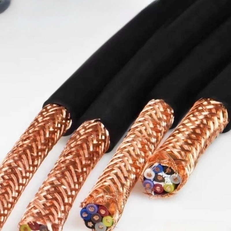 Copper Mesh Woven 2-Core 0.5mm 0.75mm 2.5mm Copper Conductor Shielded Wire Round or Flat Tvv or Tvvb Flexible Elevator Travel Electrica Cable 60*0.5mm