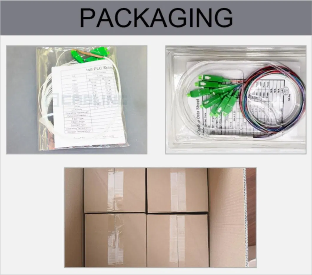 Gcabling Fiber Optical Types 1X4 1X8 1X16 1X32 Upc APC Fibre Splitter 1xn 2xn FTTH Fiber Optic PLC Splitter