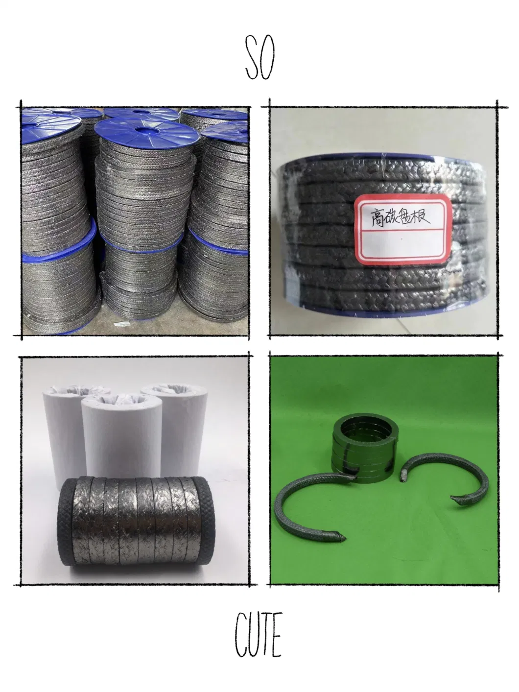 Flexible Graphite with Carbon Fiber Reinforced in Corner Braided Packing