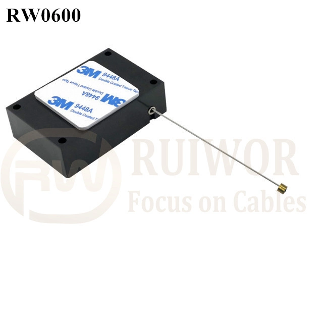 RW0600 Cuboid Ratcheting Retractable Cable Plus Stop Function Worked Cord End for Retail Product Advertising Display