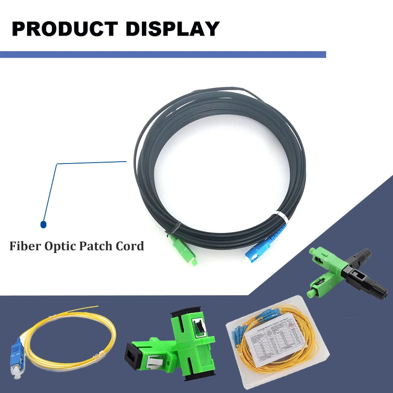 Hot Sale Low Cost Factory Price 1/2/4 Cores Indoor Outdoor Fibers Drop FTTH Fiber Optic Cable Patch Cords