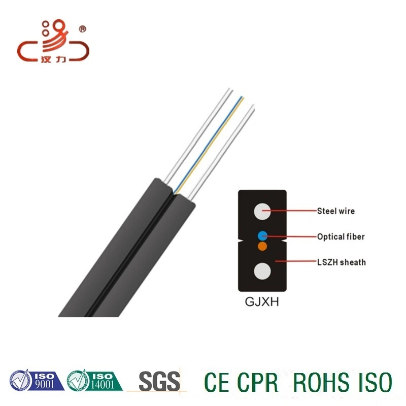 Outdoor 1/2 Cores Bow Type Drop Fiber Optic Cable