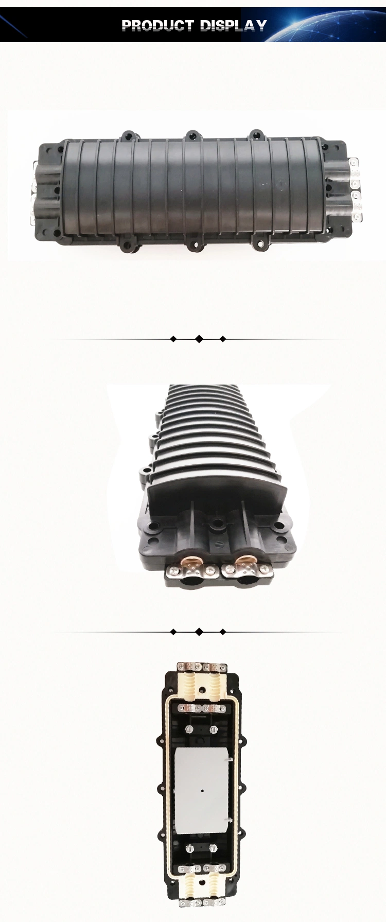 Optic Fiber Cable Splice Closure, PC Material, 96 Cores Capacity, IP67 Sealing Standard, Factory Price