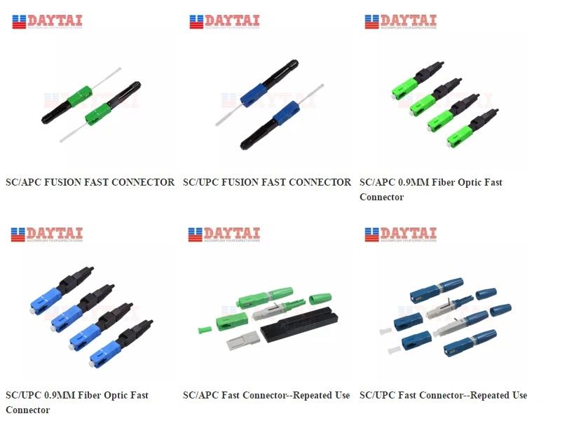 Aluminum Sheet Sc/APC Optical Fiber Optic Fast Connector