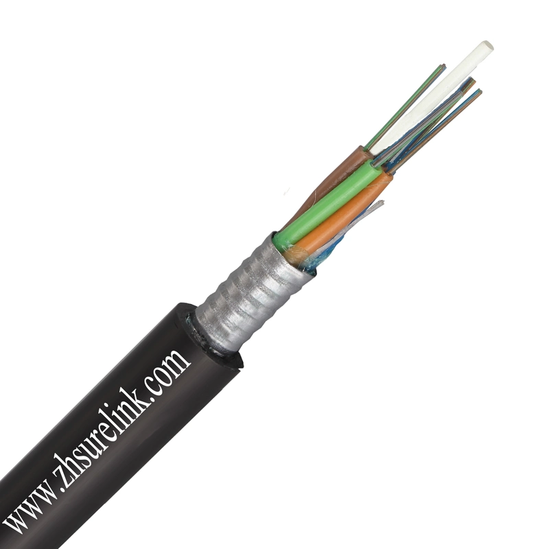 Free Sample GYTA53 Underground Direct Burial Optic Cable Steel Wire Member PE Double Jacket GYTA53 Fiber Optic Cable