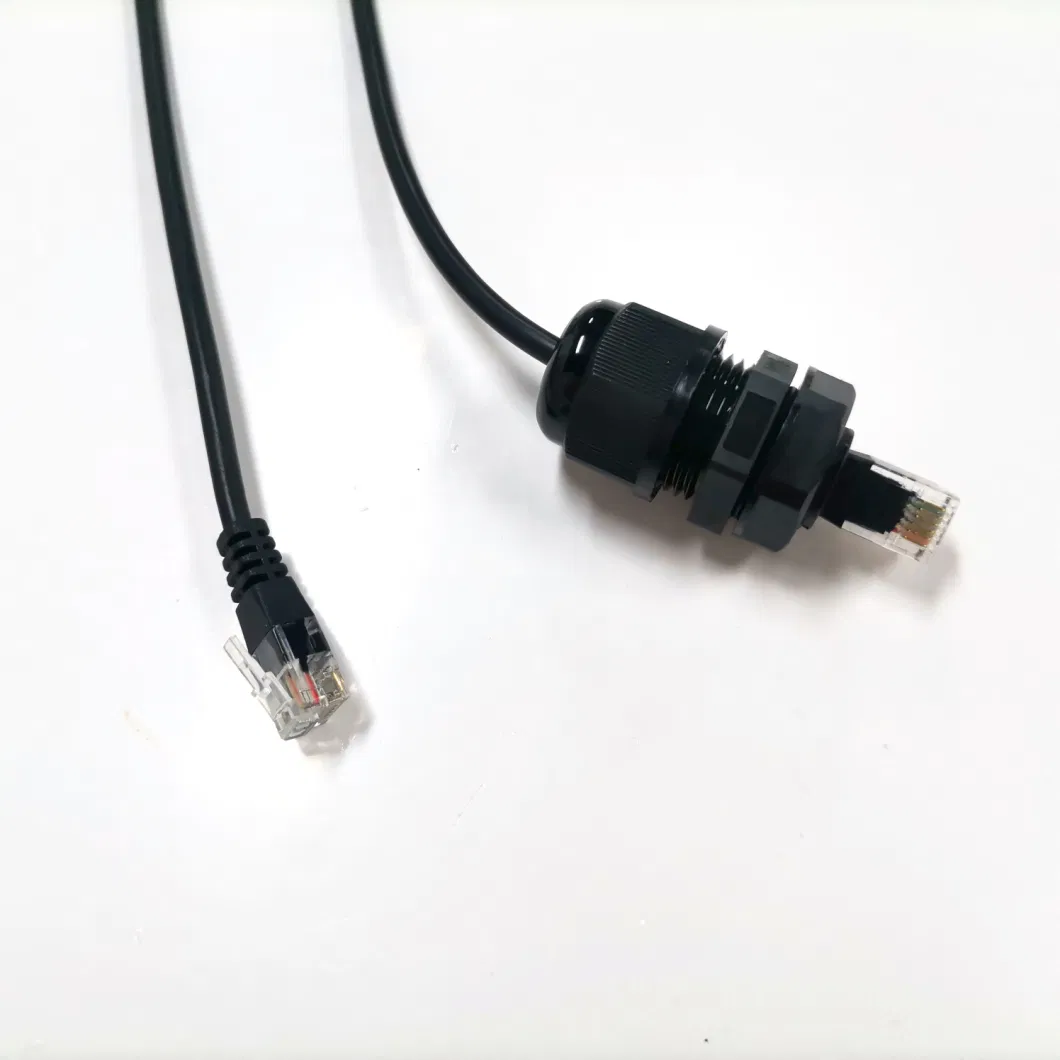 China 2m Round Wire Rj11 Telephone Cable 6p6c Black