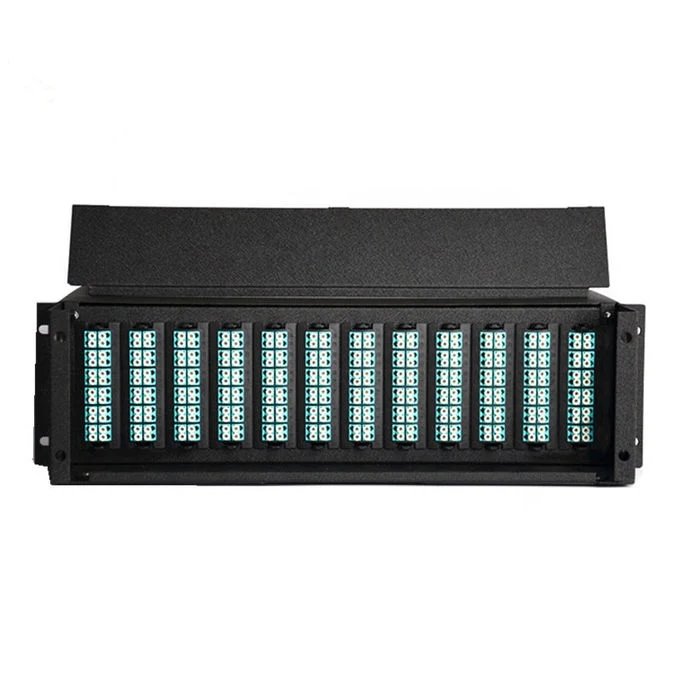 Optical Fiber MPO/MTP Cassette 24 Fibers Om3/Om4 LC Duplex Type a, 10g/40g FHD MTP/MPO Cassettes, MTP/MPO to LC Cassette Patch Panel