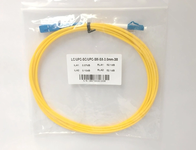 LC Sc FC St APC Upc G652D Single Mode 3mm Patch Cord Fiber Optic Jumper Pigtail Cable