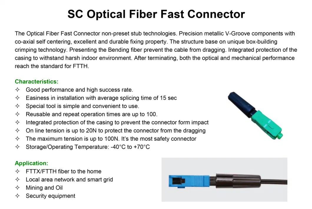 Wholesale Sc/Upc FC/Upc Fiber Optic Cable Connector
