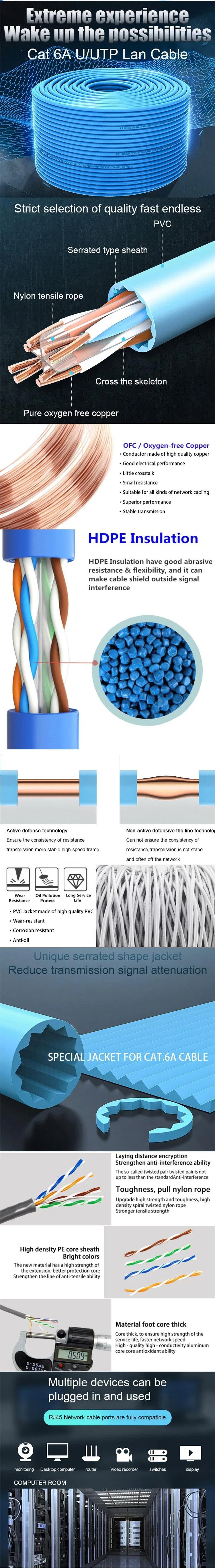 Gcabling China Factory Network CAT6 4 Pair 24AWG Bare Copper CCA UTP Ethernet Cable Communication LAN Cable