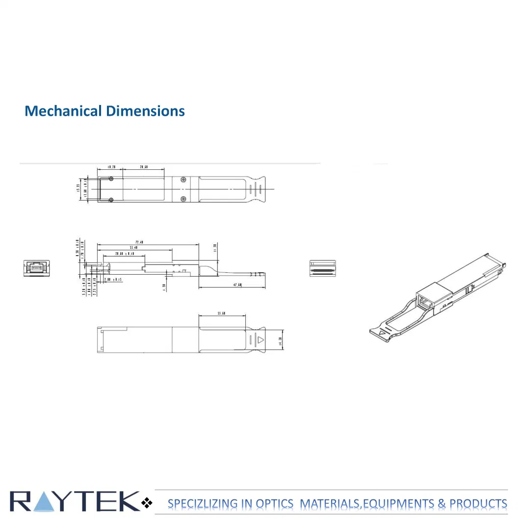 4X25.78125g Qsfp28 Psm4, MPO Connector, 2km Over Single Mode Fiber