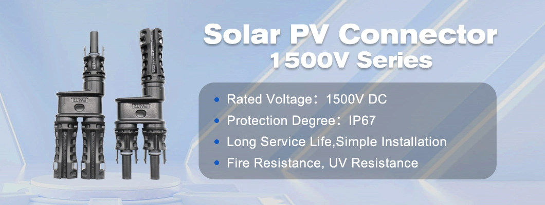 1500V DC Solar Panel Connection Tin Plated Copper PV005-T T Type Branch Solar Connector for Solar Cable