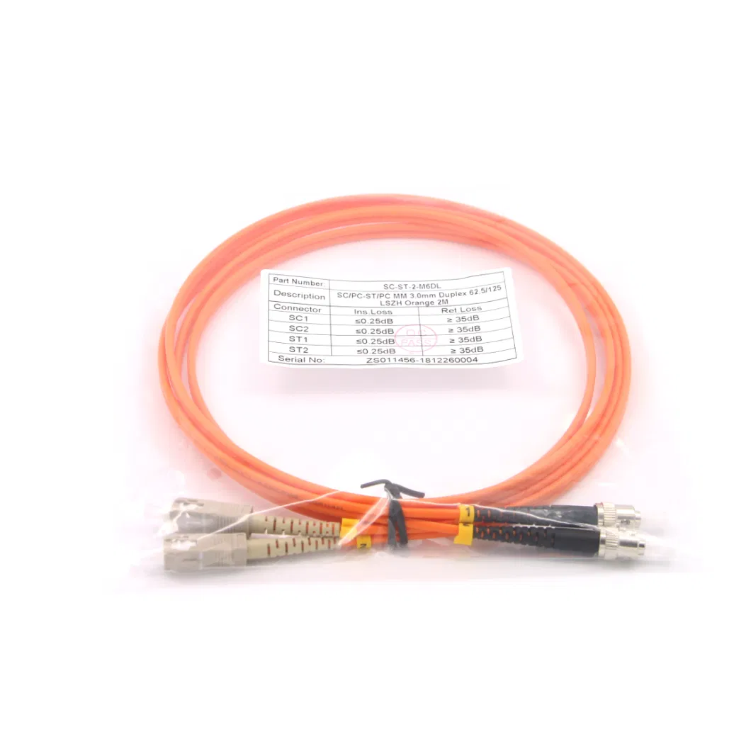 St-Sc Optical Fiber Patch Cable for Network Connecting