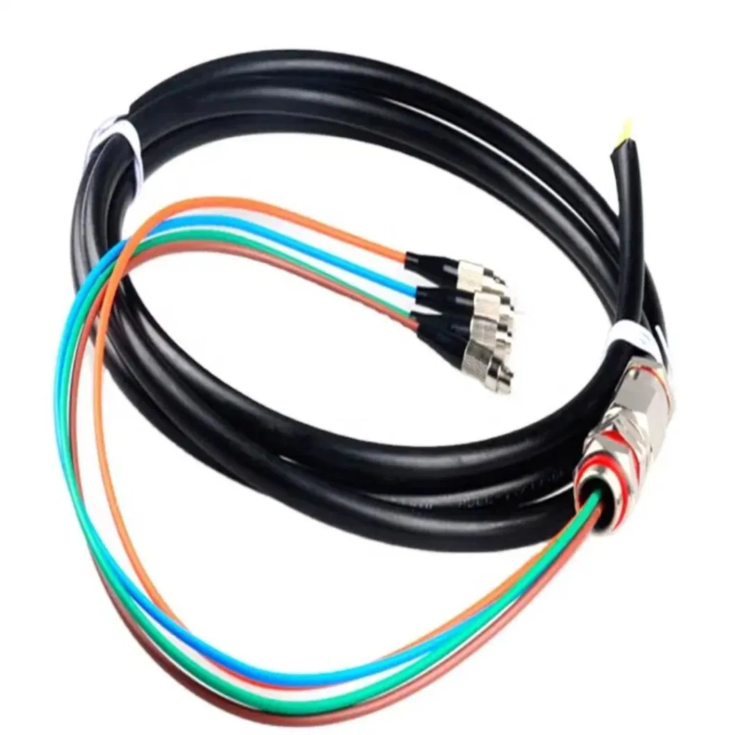 Outdoor Armoured Fiber Optic 4 Cores 6 Cores Tactical Optic Fiber Pre-Terminated Waterproof Pigtail Cable