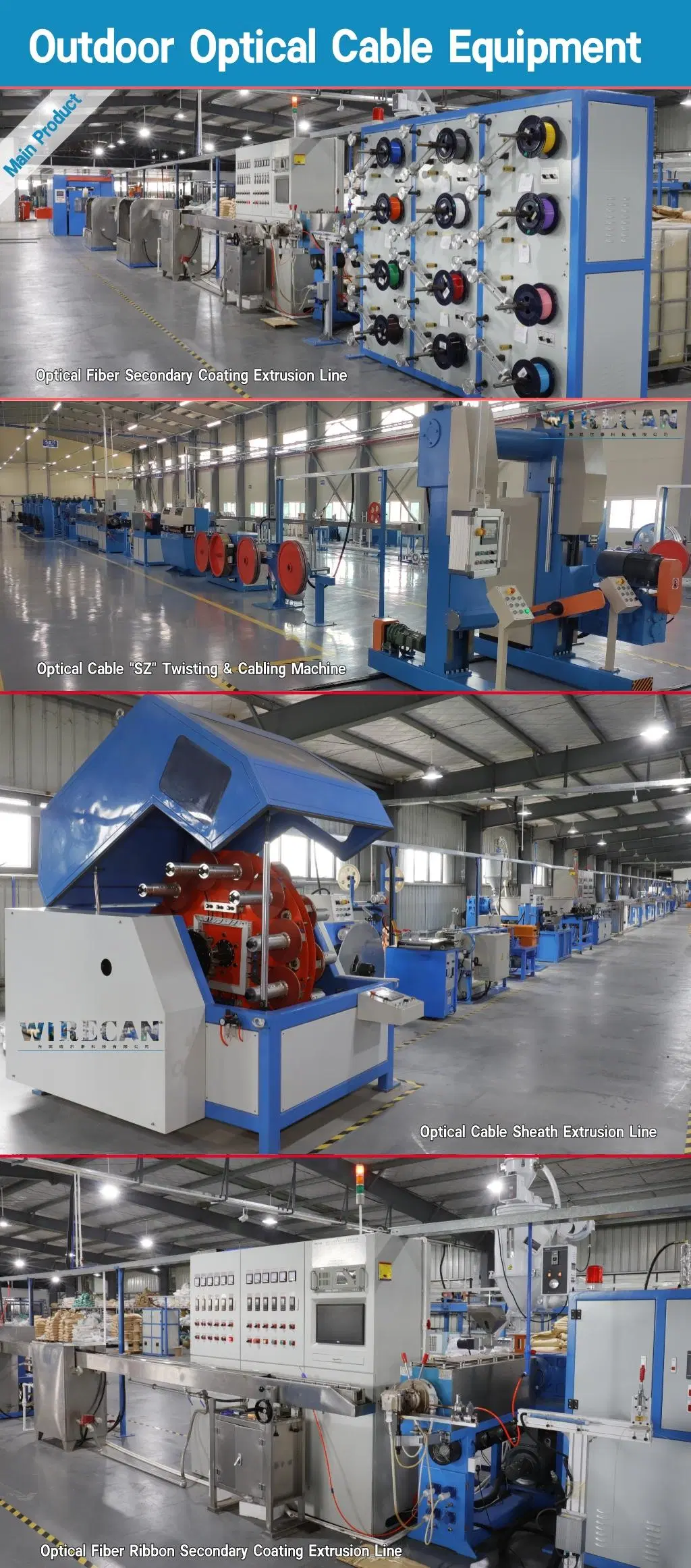 High Speed PBT Loose Tube Fiber Optic Cable Production Line