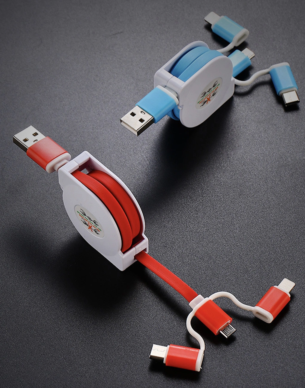 Advertising Logo Telescopic Type-C for Apple Android 3in1 Charging Unit Cable