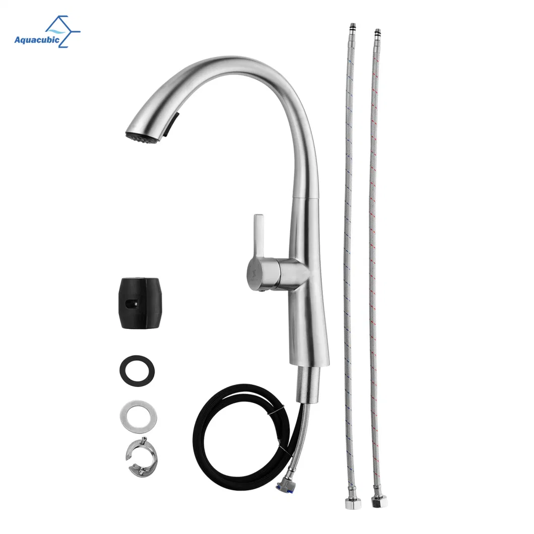 High Arc and Multiple Water Flow Mode Chrome Single Handle Stainless Steel Kitchen Faucets for RV Kitchen Bar