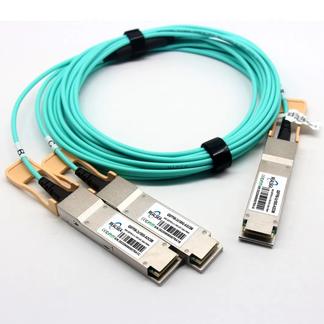200g Qsfp56-Qsfp56 Aoc Cable Active Optic Cable for 3m 5m 7m 10m Compatible Mellanix Q2q56-200g-A5h-Gc 200g Aoc Cable