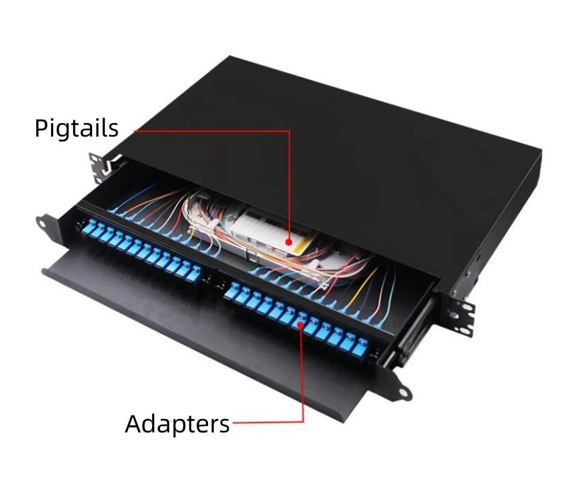 Drawer Type Rack Mounted ODF Optical Patch Panel with Adapter and Pigtail