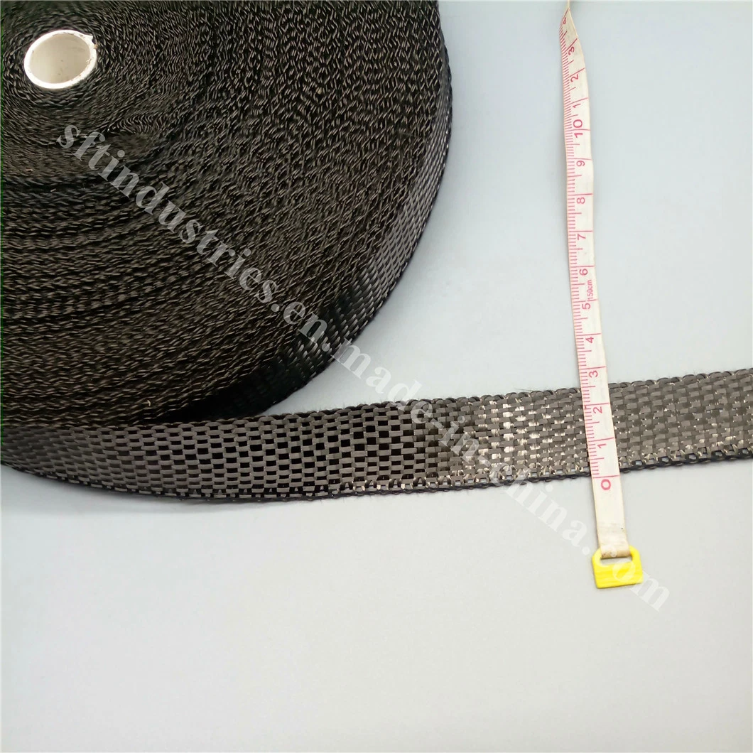 OEM 200GSM 25mm Width Conductive Carbon Fiber Braided Belts