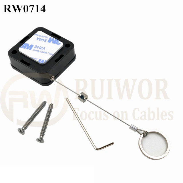 Square Retractable Security Cable for Retail Positioning Advertising Display