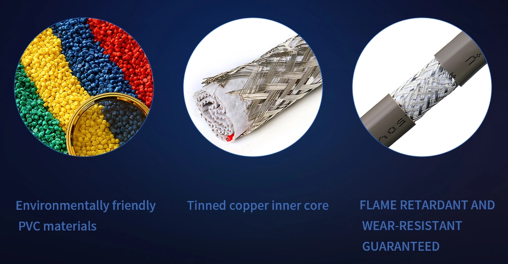 High Temperature Resistance Copper Conductor PVC Sheathed Flexible Flat Cable for Sale