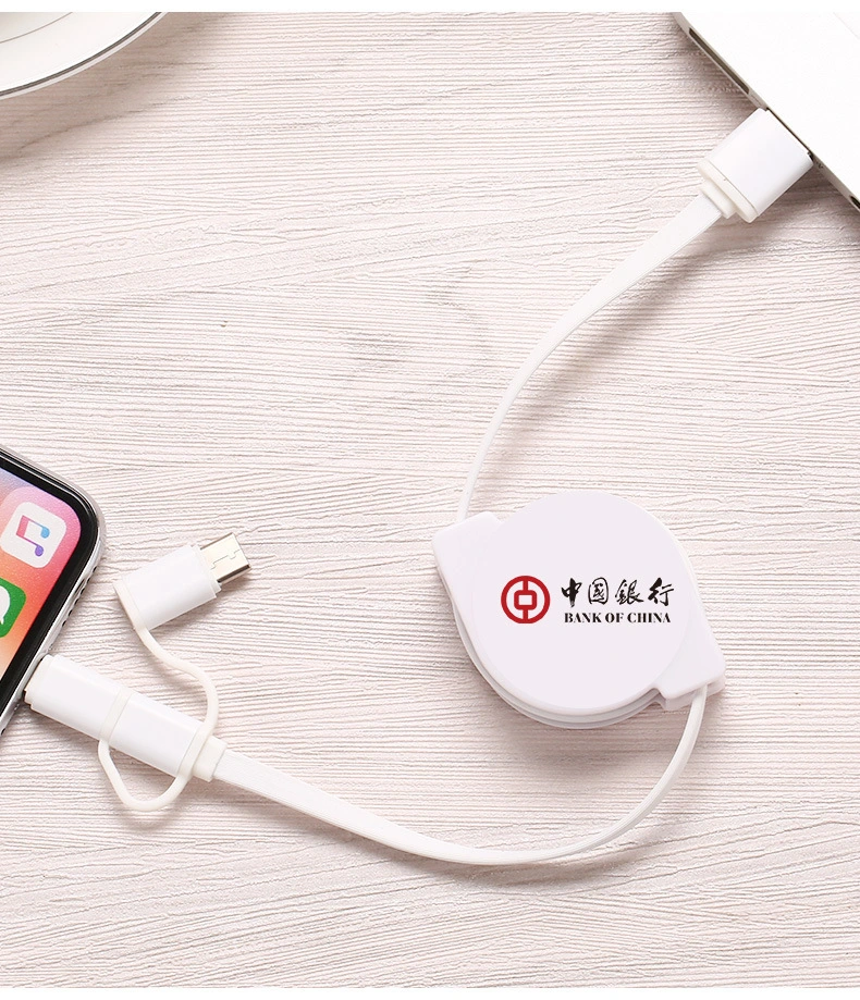 Advertising Logo Telescopic Type-C for Apple Android 3in1 Charging Unit Cable