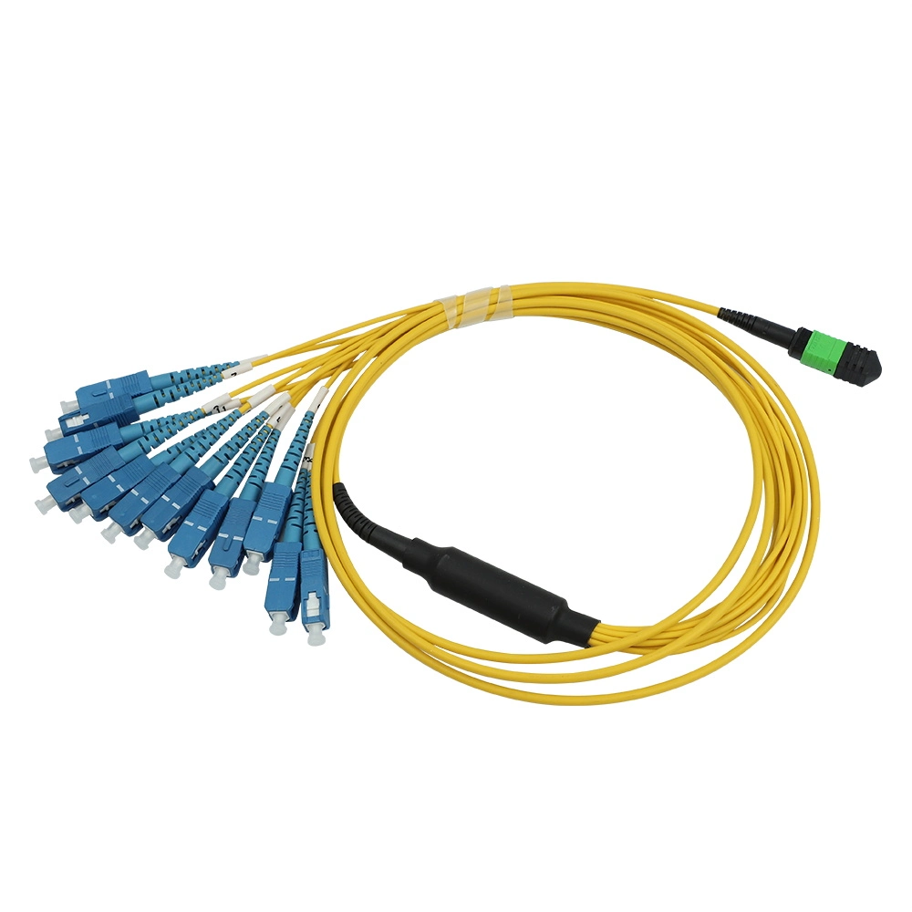 12 Colored 0.9mm Fiber Optical Cable with MPO and LC Fanout Connectors