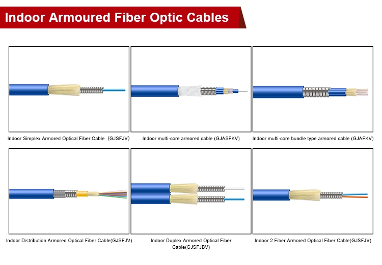 Indoor Distribution Double Armoured Spiral Wire Aerial Optical/Optic Fiber