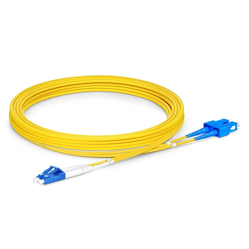 LC-to-Sc Duplex OS2 Singlemode 2.0mm Fiber Optic Patch Cable, 3m