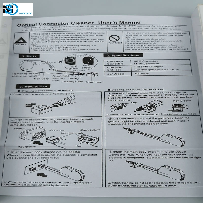 400 Times Cleanings MPO/MTRJ Fiber Optic Connector Cleaner