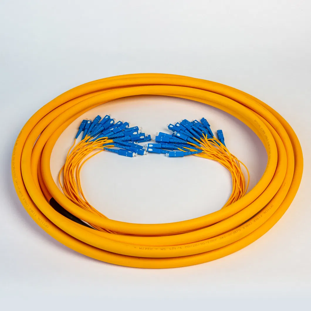 12 Cores Bundle Pigtail Sc/Upc Outdoor Armored Fiber Optic Patch Cord FTTH
