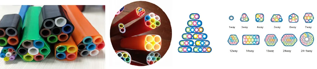Optical Fiber Cable Bundle Silicon Core with HDPE Corrugated flexible Wire Through Channel Pipe Extrusion Machine