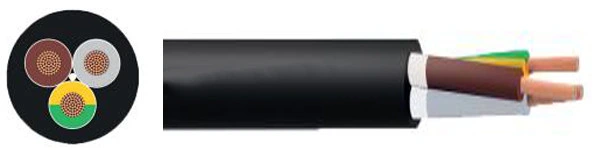 Medium Voltage Rubber Flexible Cable with Integrated Fiber-Optics (FO) for Reeling