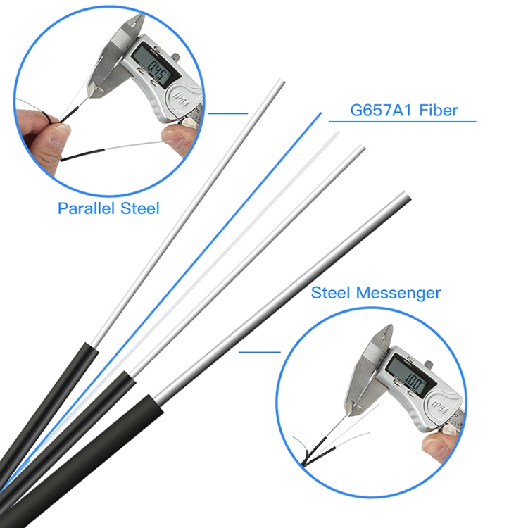 GJYXFCH-2/4b6a1 LSZH Jacket Outdoor Self-Support Steel Wire FTTH Fiber Optic Drop Cable