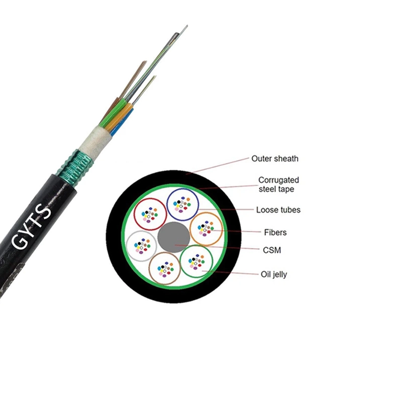 Multimode GYTS 24 Core Armored Om2, Om3, Om4 Fiber Optic Cable