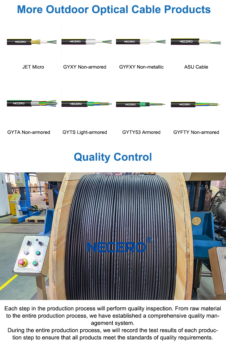 GYTC8S Aerial Self-Supporting Unitube 2 6 12 24 Core Optic Fiber Cable