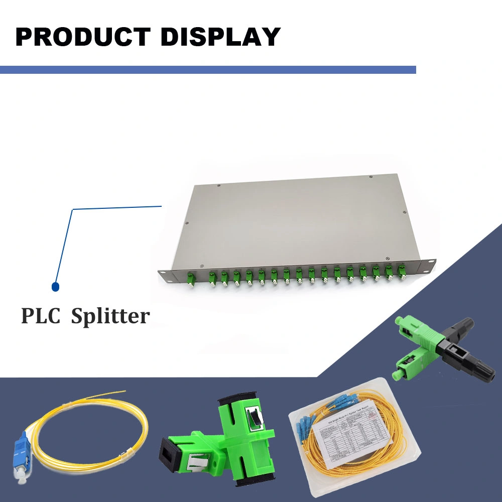 1u Rack Mount Fiber Splitter 1X32 PLC Splitter Patch Panel Connector Customized