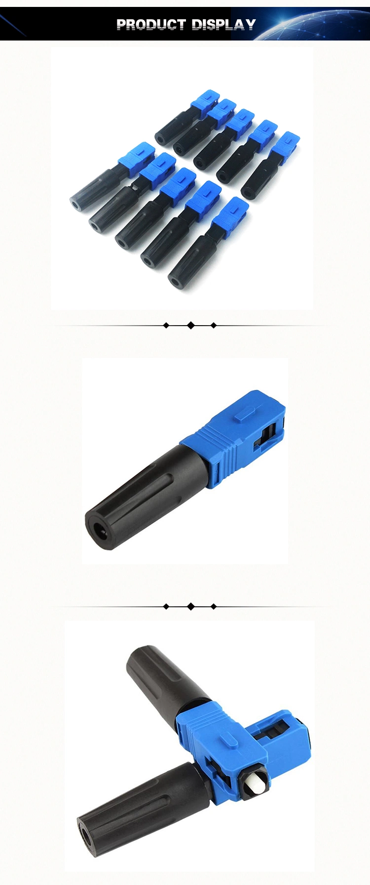 Low Insertion Loss Fiber Optic Sc/Upc Single Mode Fast Connector