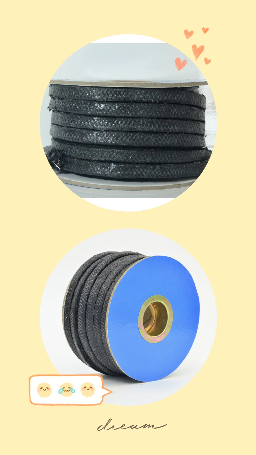 Flexible Graphite with Carbon Fiber Reinforced in Corner Braided Packing