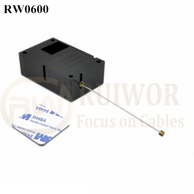 RW0600 Cuboid Ratcheting Retractable Cable Plus Stop Function Worked Cord End for Retail Product Advertising Display