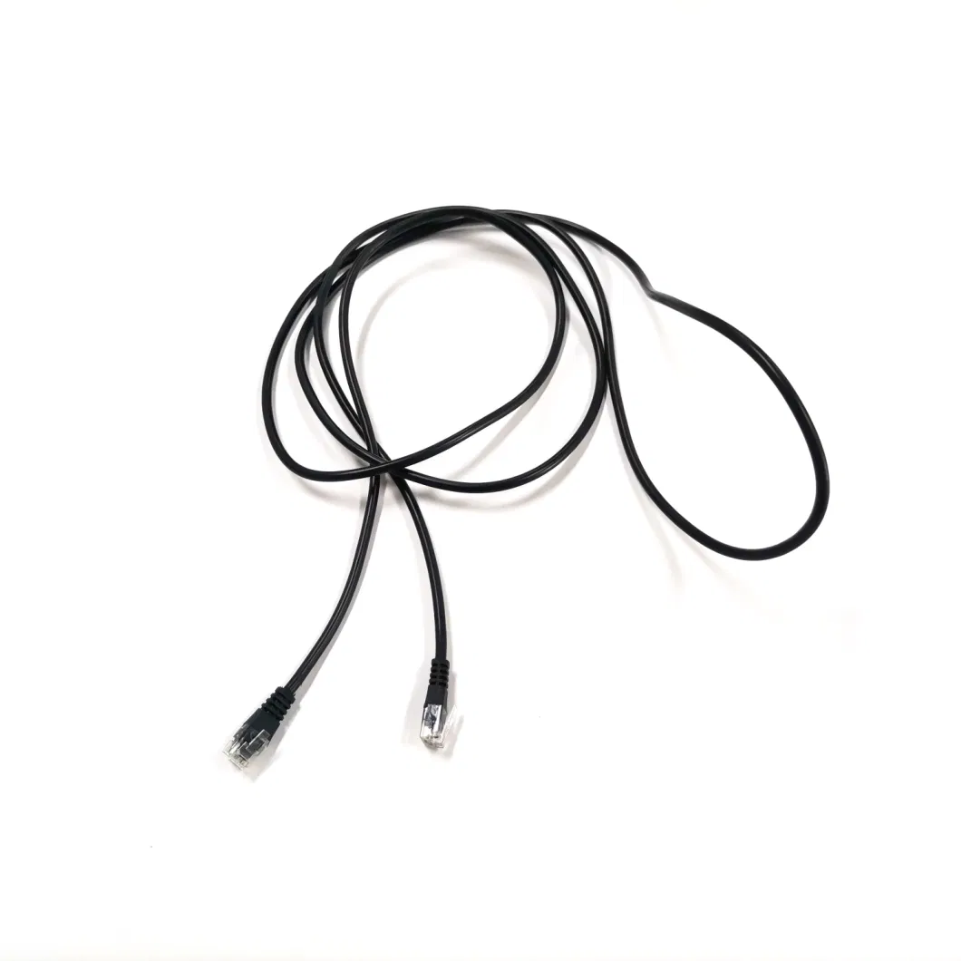 China 2m Round Wire Rj11 Telephone Cable 6p6c Black