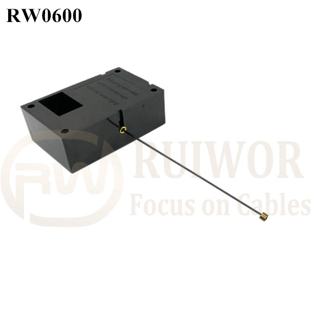 RW0600 Cuboid Ratcheting Retractable Cable Plus Stop Function Worked Cord End for Retail Product Advertising Display