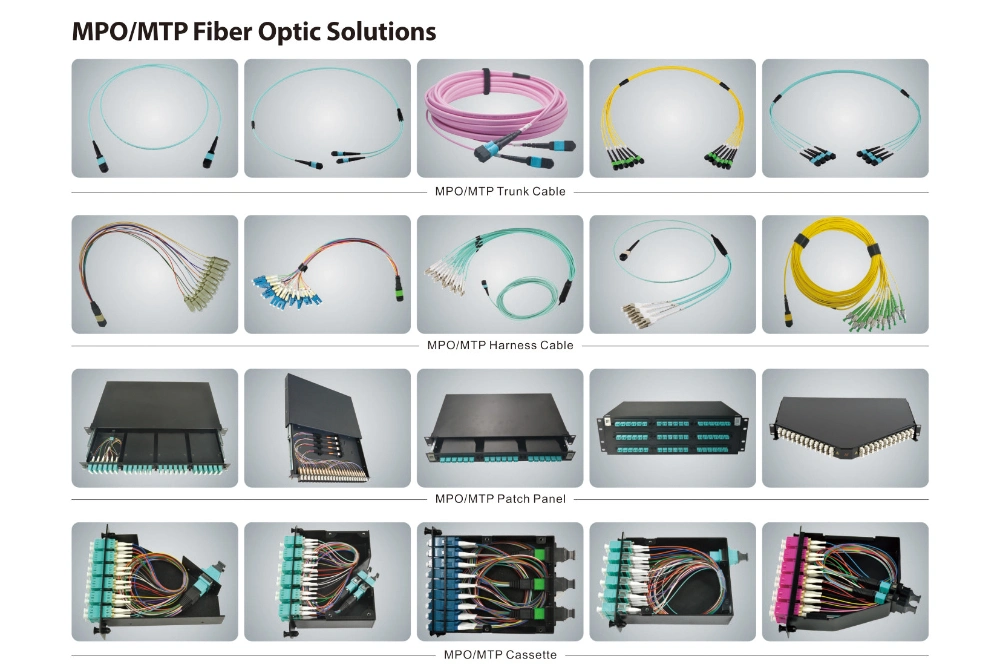 LC/Sc/St/FC MPO/MTP Trunk Cable Sm Om3 MPO Patchcord Optic/Optical Fiber Patch Cable
