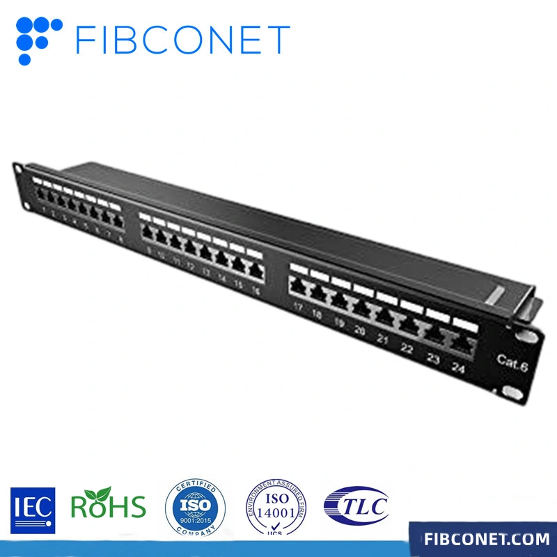 19&quot; 24 Port Fiber Optic Optical Rackmount Ethernet Network Patch Panel in Data Center for RJ45 Modular