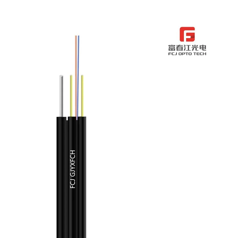 Fcj FTTH Indoor Outdoor 2 Core Self-Support Steel Wire Drop Cable GJYXFCH