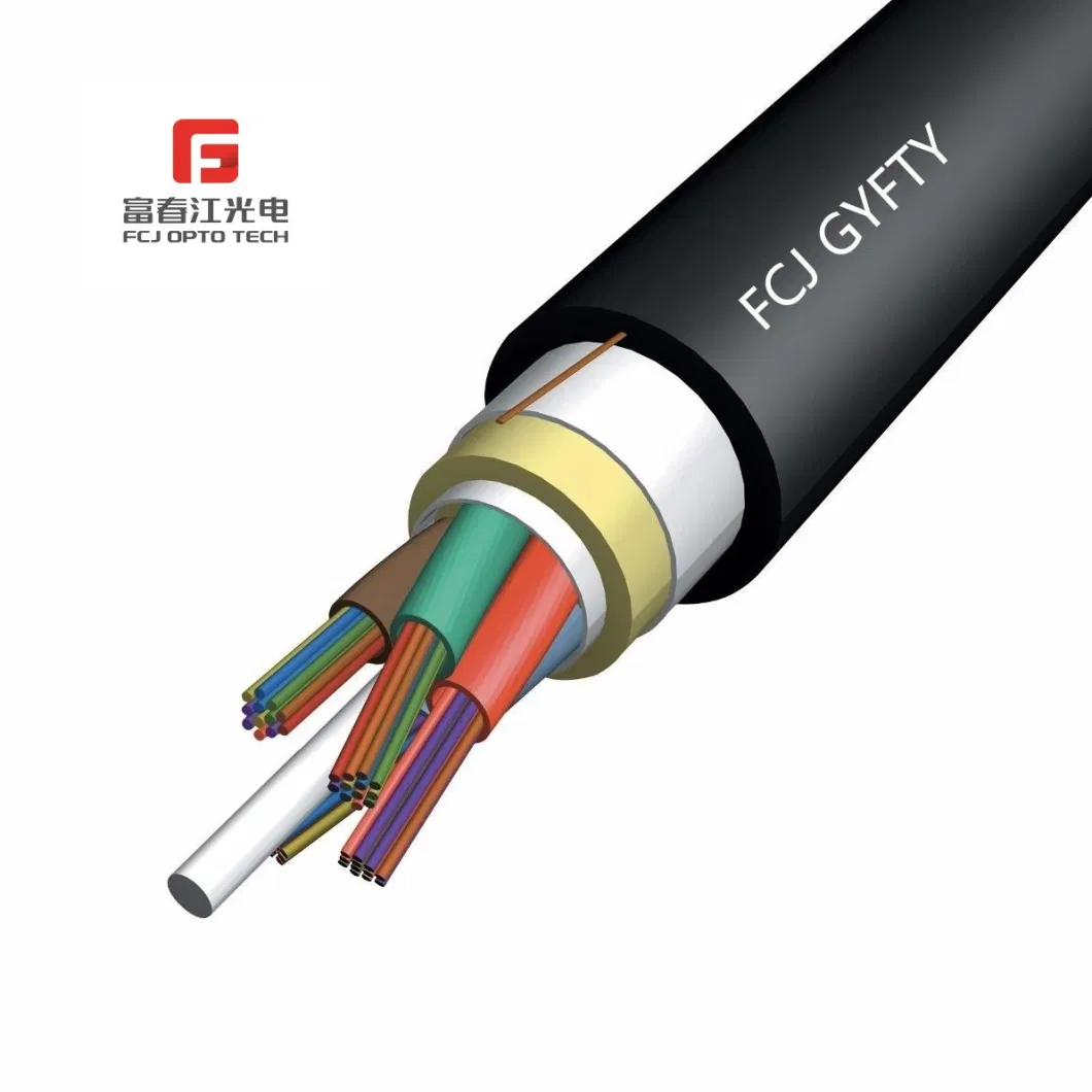 Fcj FRP Strengthen Direct Burial Outdoor Fiber Optic Cable GYFTY