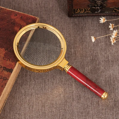 Handheld Plastic Wooden Reading Magnifying Glass Magnifier