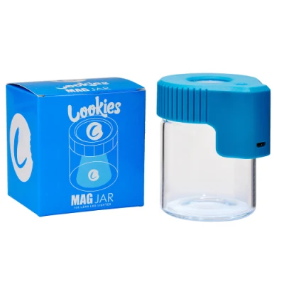 Custom Smell Proof LED Air Tight Stash Magnifying LED Glass Jar in Stock